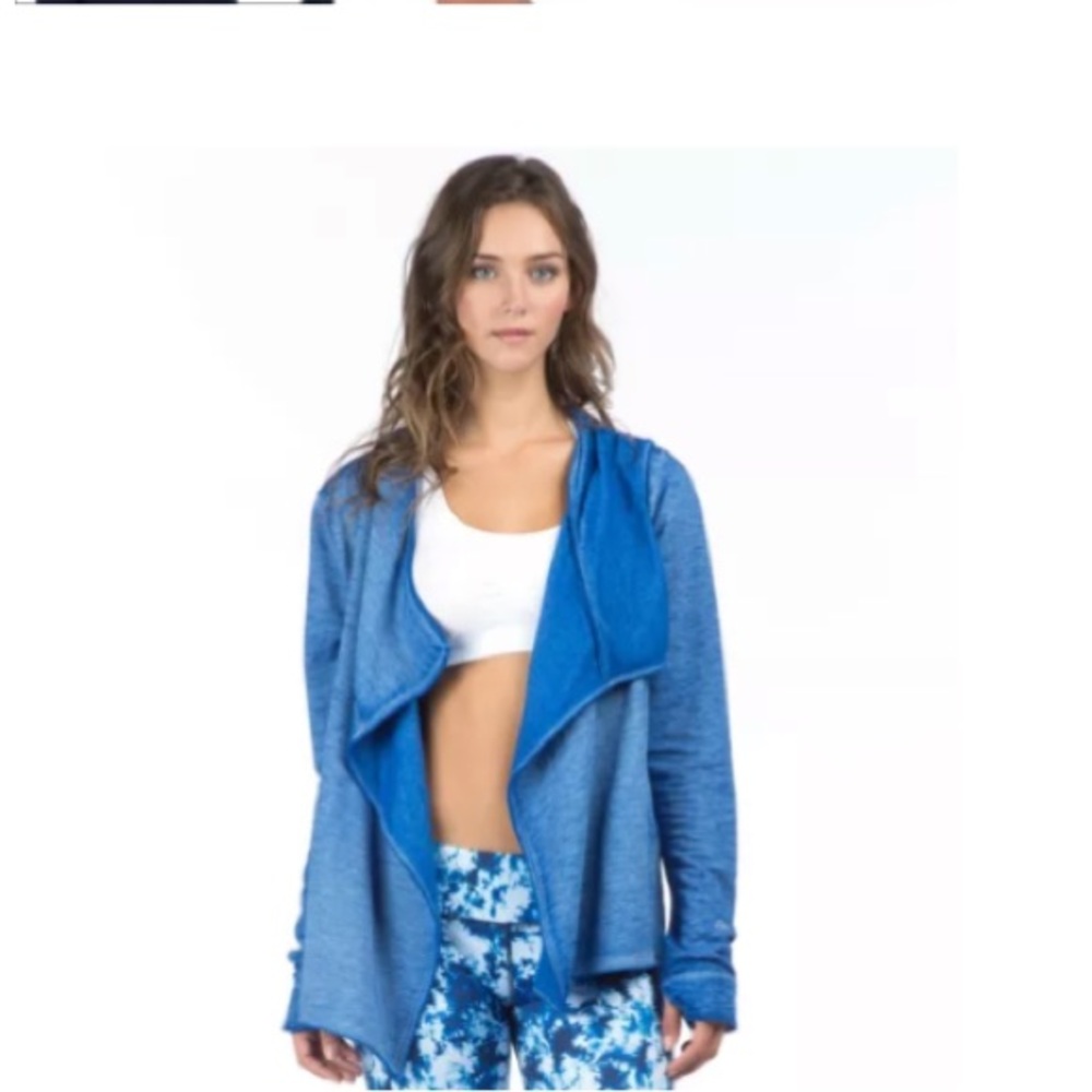Pink Lotus burnout yoga wrap hoodie